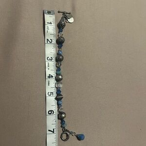 Tres Jolie Accessories Blue and Silver Charm Bracelet